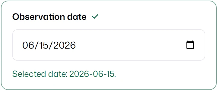 A date input set to 06/15/2026.