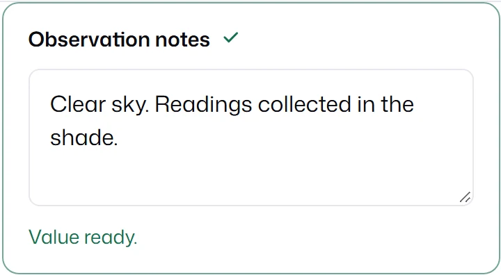 A multiline notes input with two lines of text.