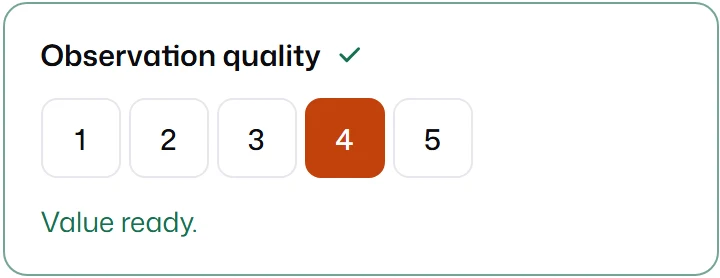 A rating scale from 1 to 5 set to 4.