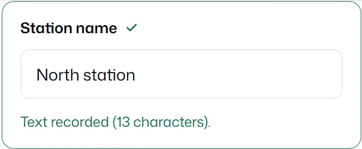 A text input named Station name.